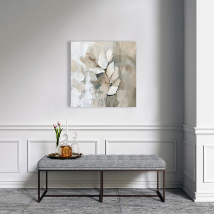Leaf Beige Canvas - Elegant Home Decor Accent | Stylish Art
