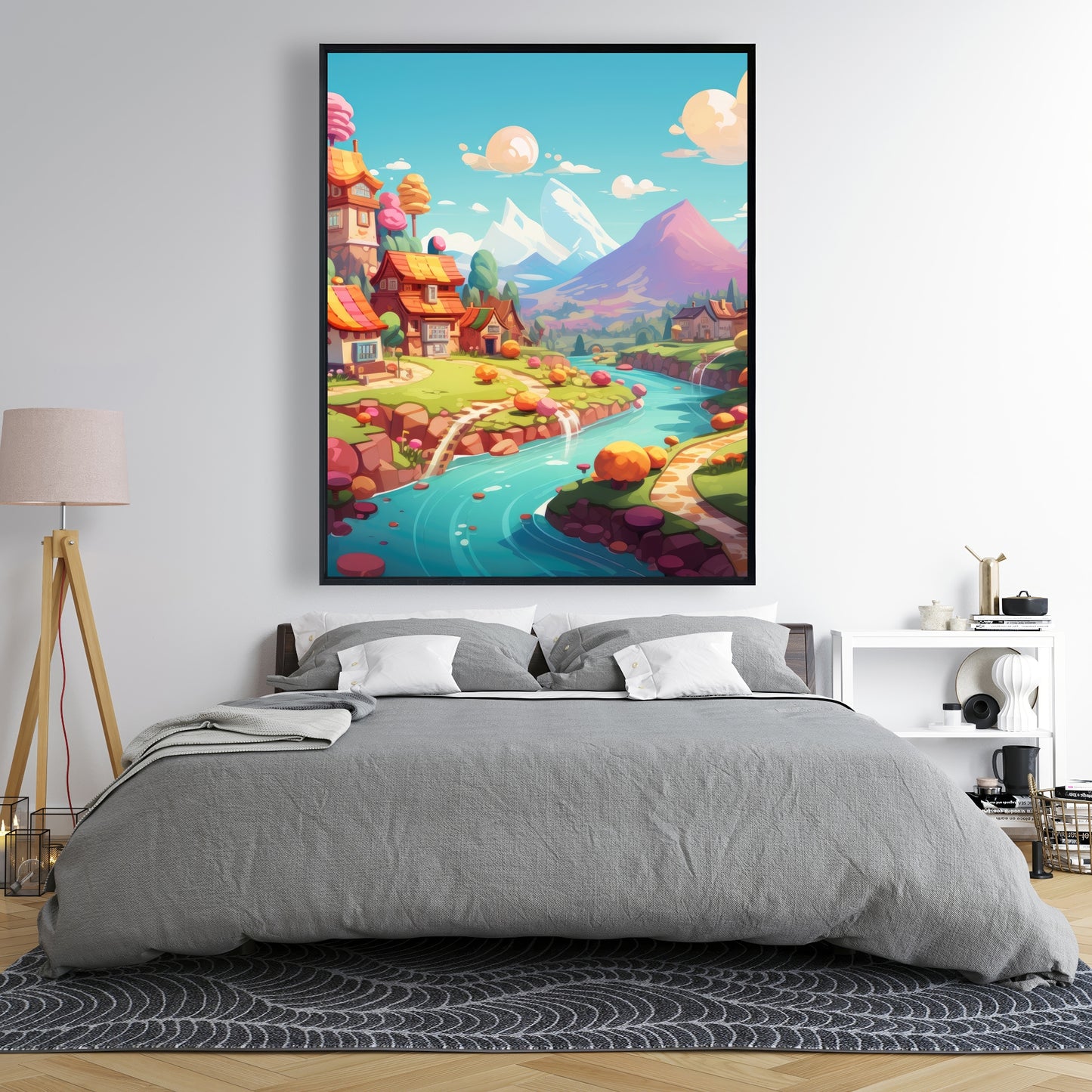 Sweet town - 36"x36" Framed canvas