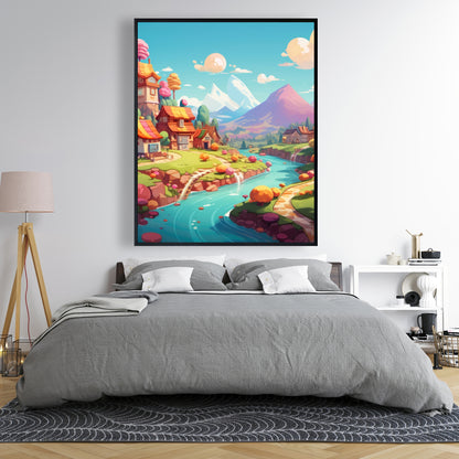 Sweet town - 36"x36" Framed canvas