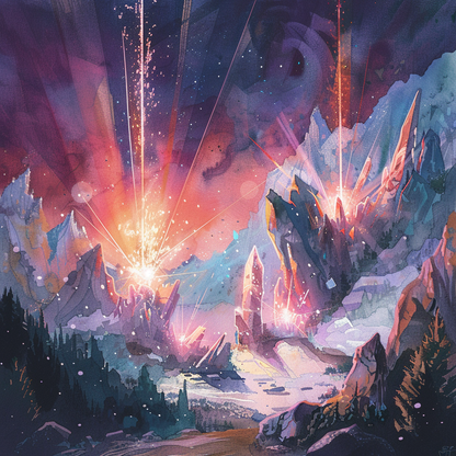 Beaming signal - 36"x36" Framed canvas