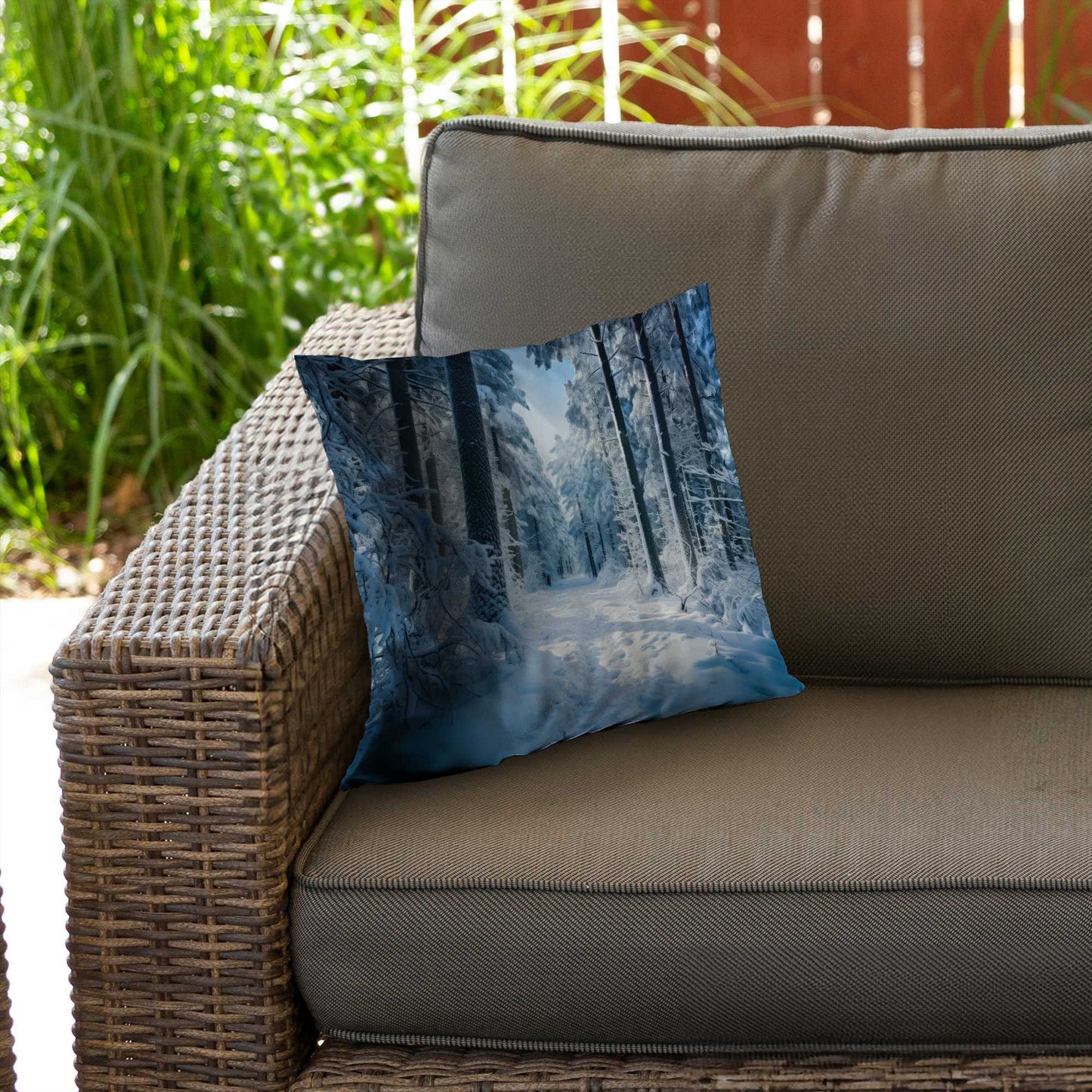 Coussin décoratif en sergé polyester Cold Forest | Accessoire de décoration intérieure