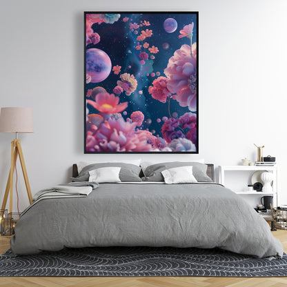 Pink void - White Framed Canvas for Elegant Home Decor