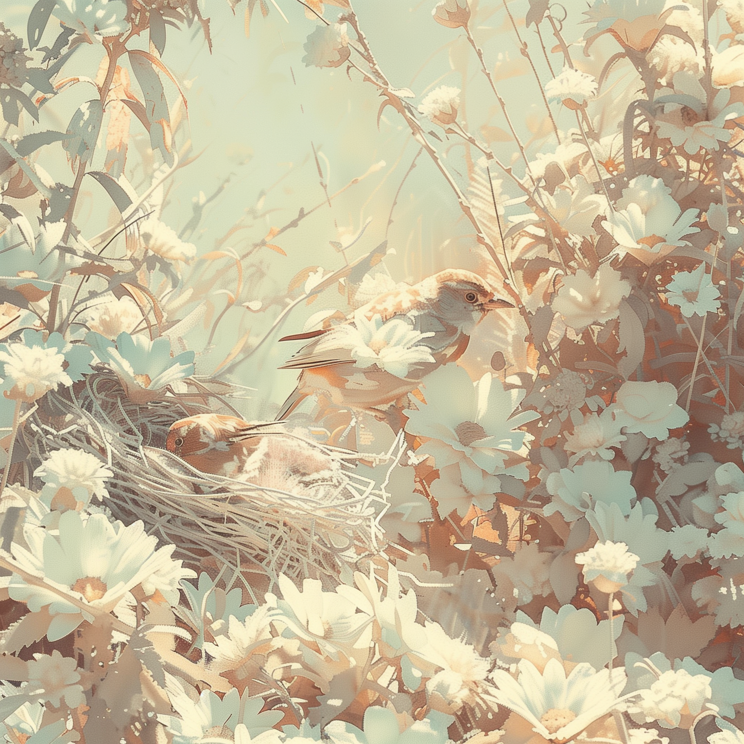 The Nest - Beige Canvas for Elegant Home Decor | Stylish Art