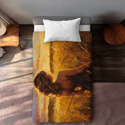 Warm field Gold Duvet Cover - Luxurious Home Decor Essential