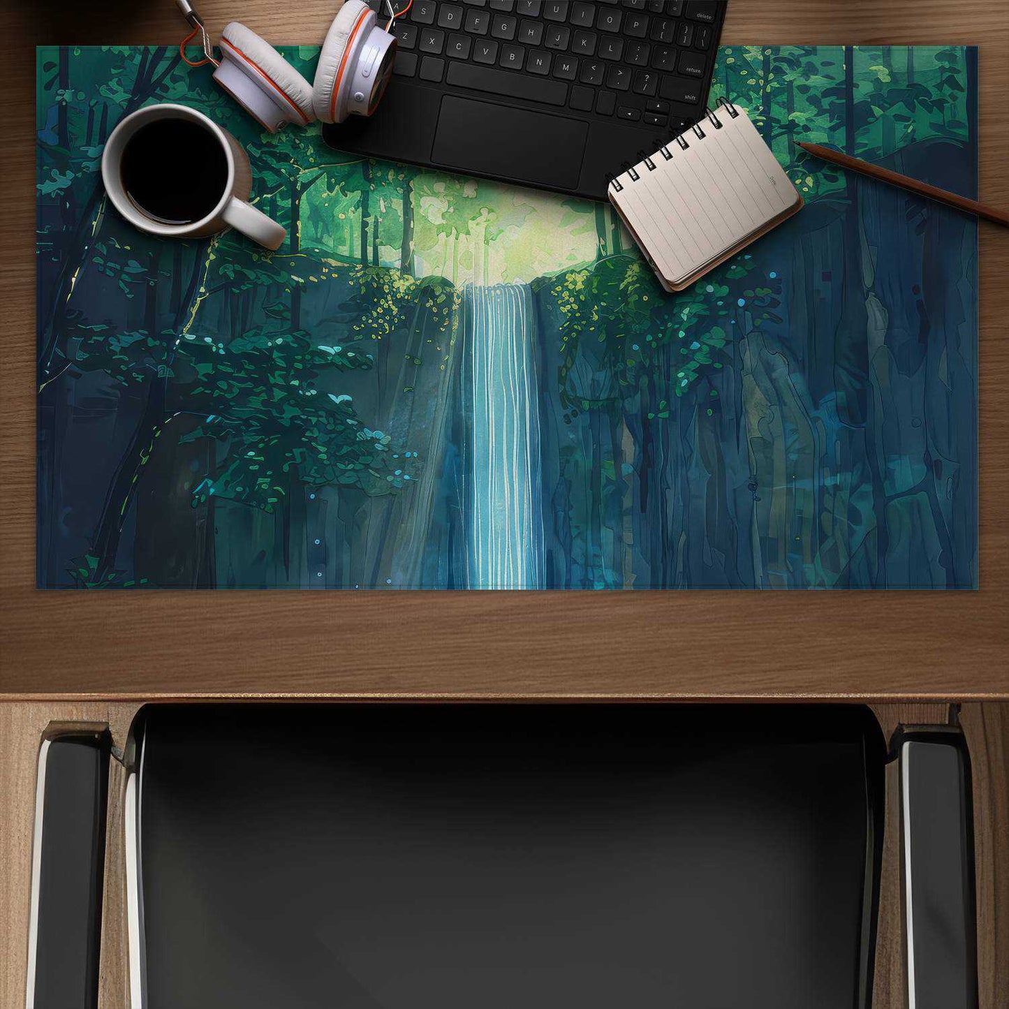 Waterfall Gray Gaming Mat - Stylish Home Decor Addition