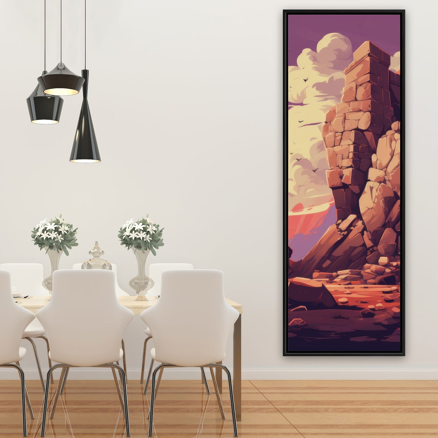 Standing Above - Orange Framed Canvas for Home Decor