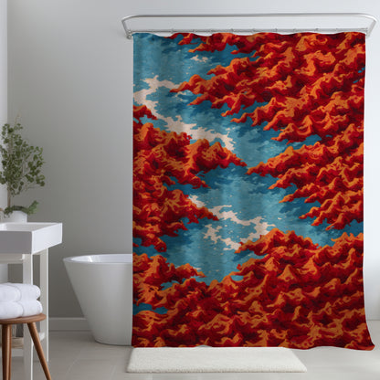 Rideau de douche Red Mounds - Accessoire de décoration intérieure élégant