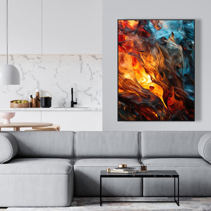 Crystallized fire - 16"x48" Framed canvas