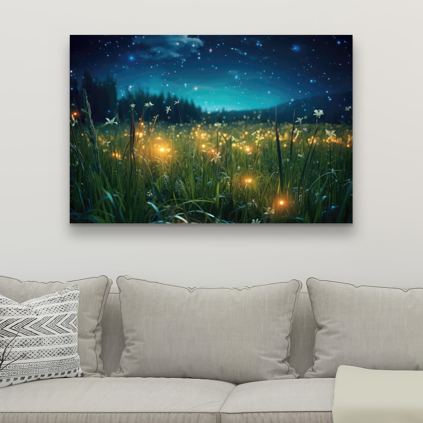 Fireflies at night - 32"x32" Canvas