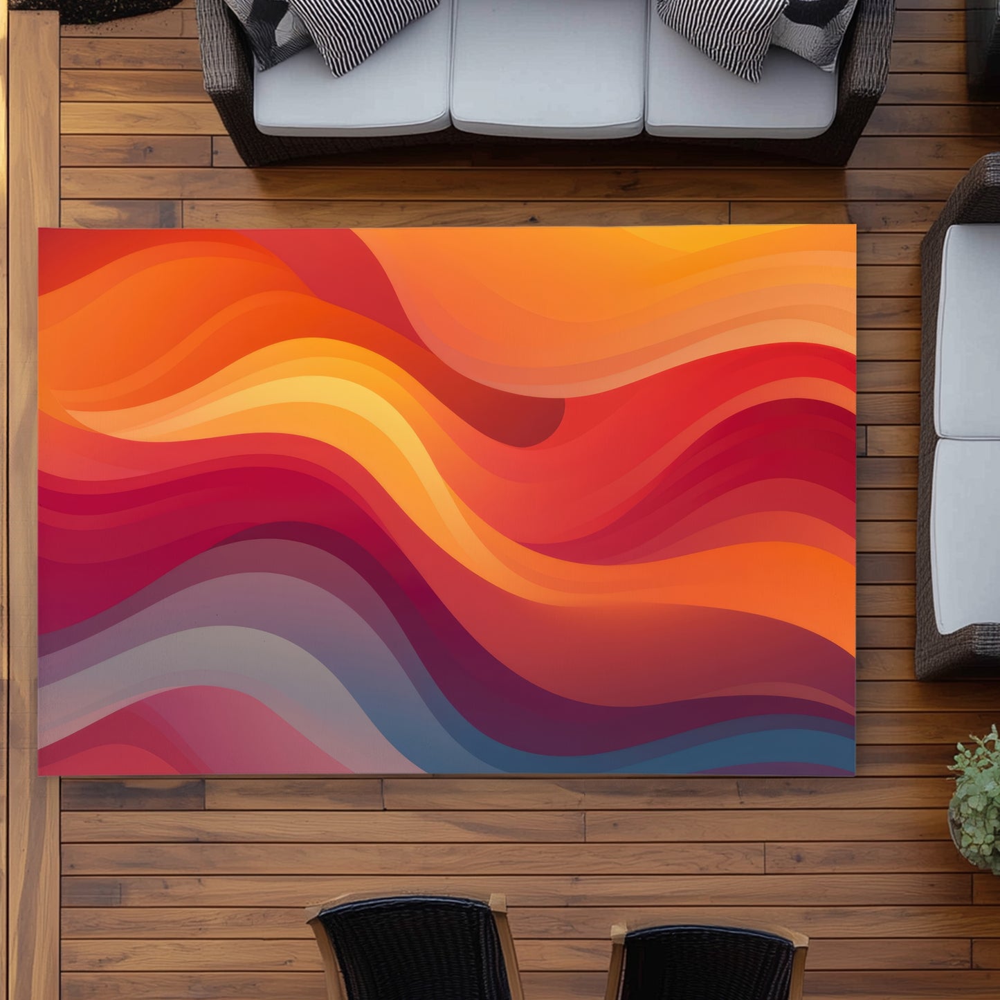 Sunlit Fog - Orange Outdoor Area Rug for Home Decor