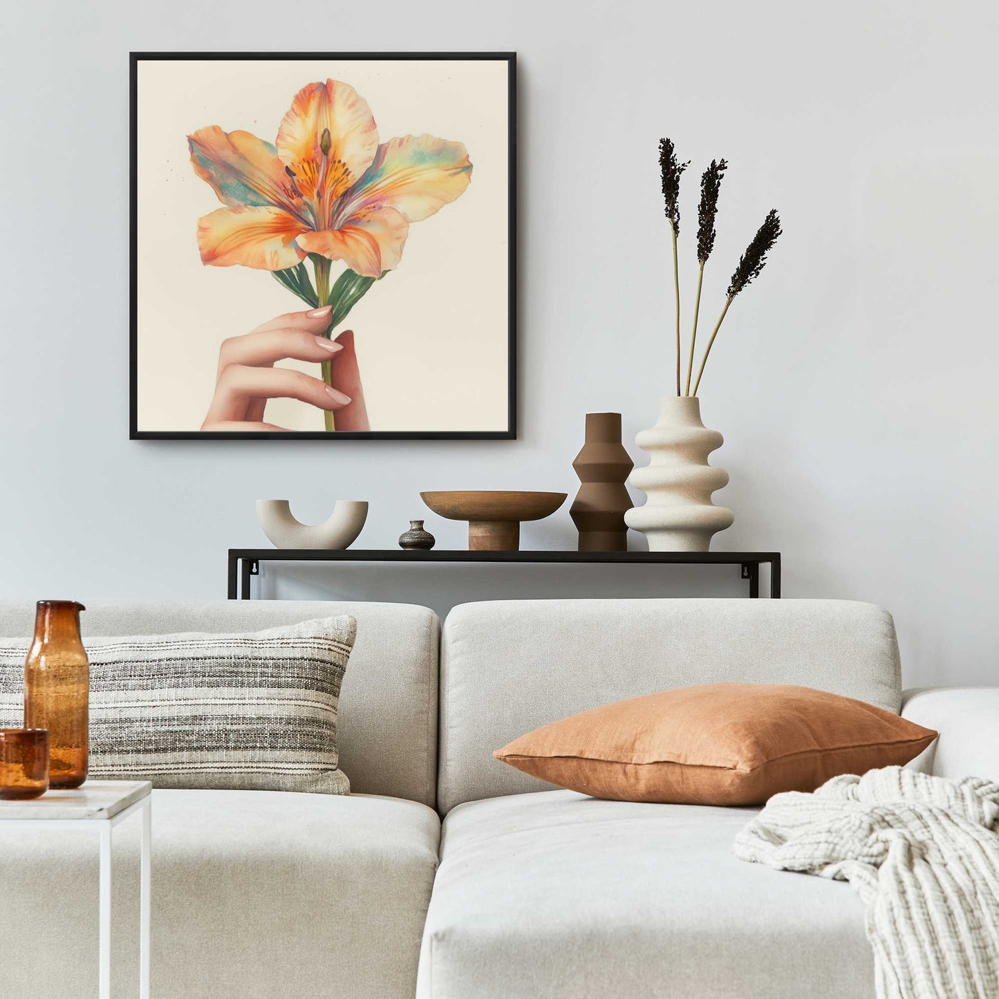 Ahold - Yellow Framed Canvas for Stylish Home Decor