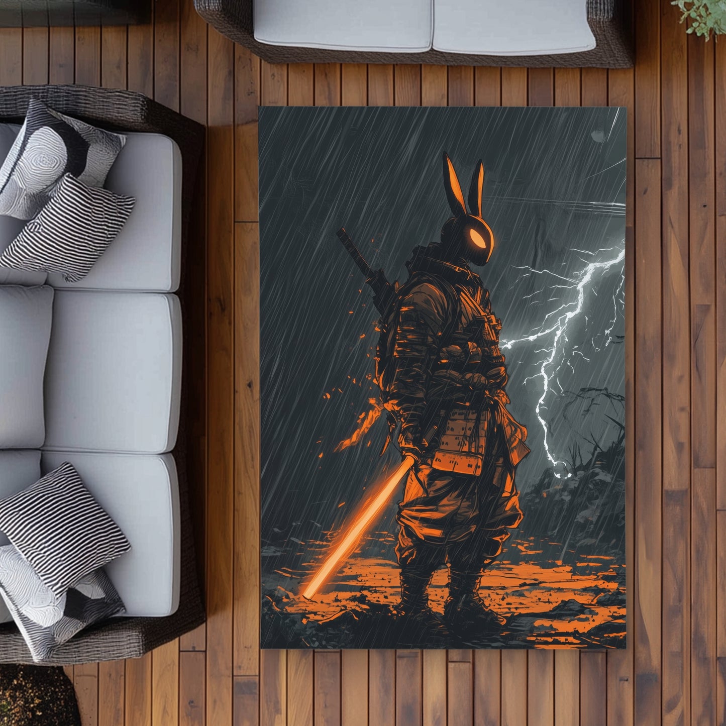 War machine White Outdoor Area Rug for Home Decor | Stylish