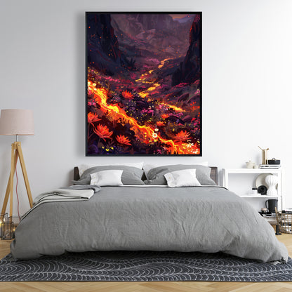 Bloom and eruption - 36"x36" Framed canvas