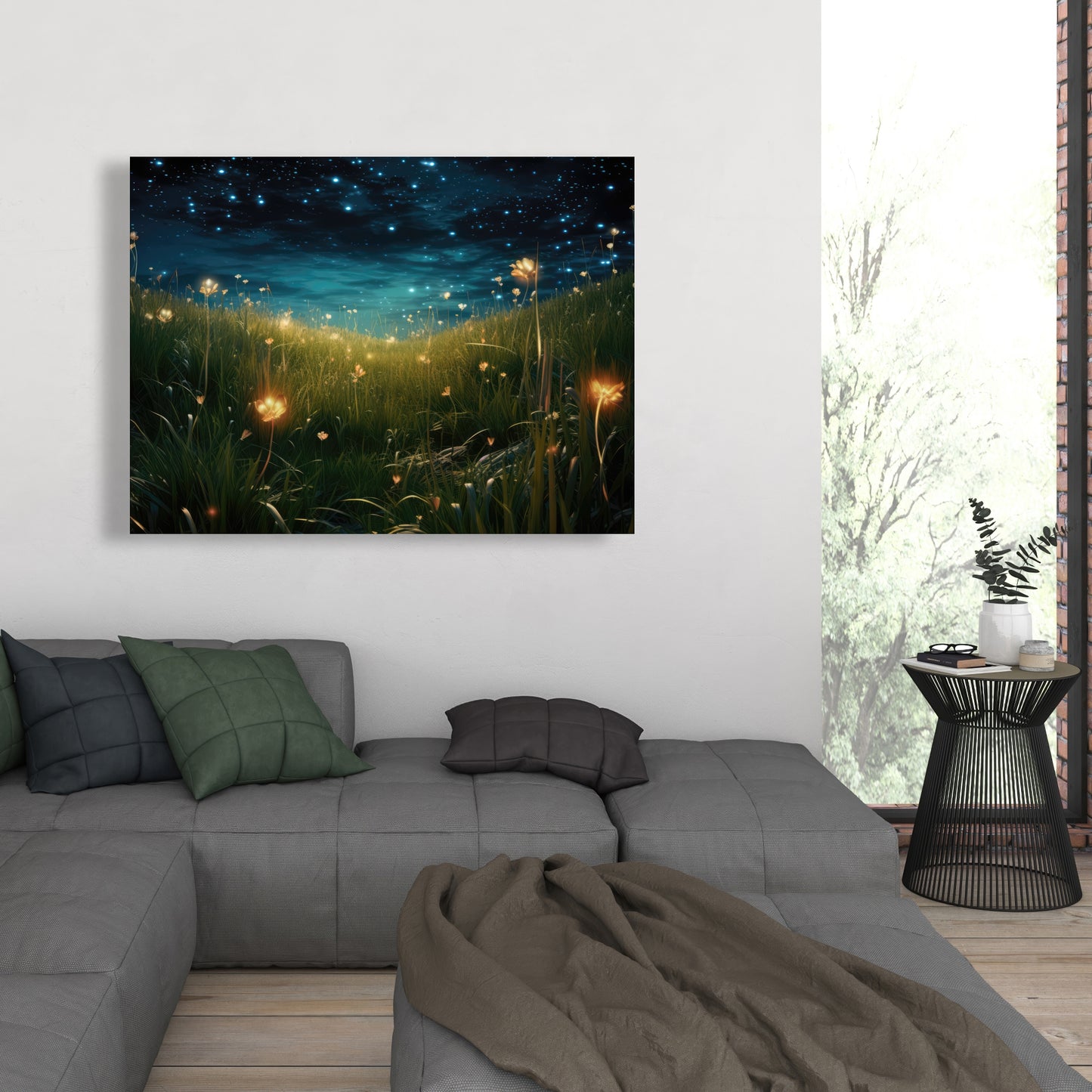 The Night Sky - Orange Canvas Home Decor | Modern Wall Art