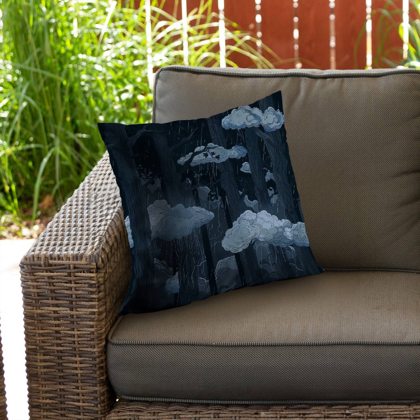 Sneeky clouds - Throw pillow - Print on demand