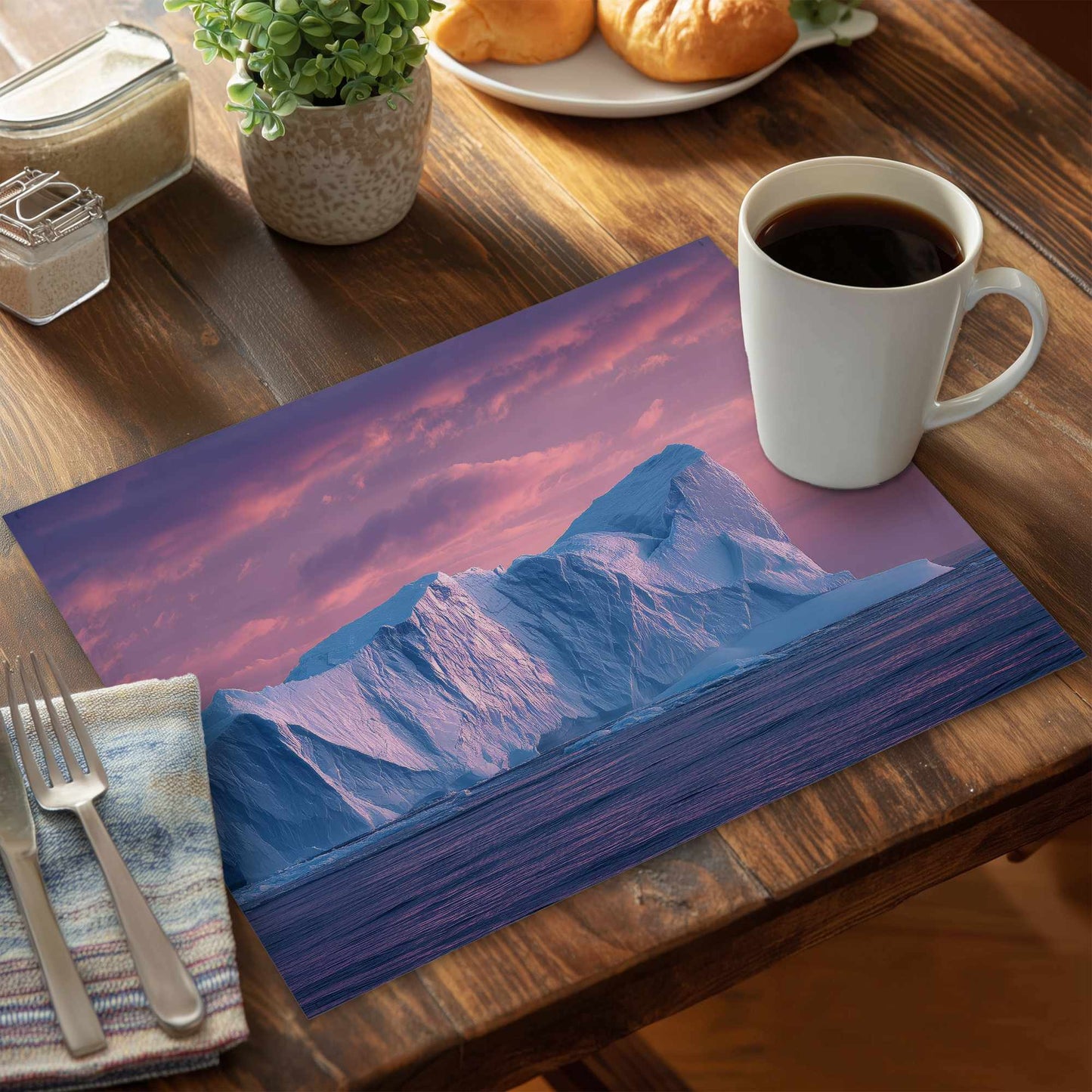 Iceberg at Dusk - Polyester Placemat for Home Decor