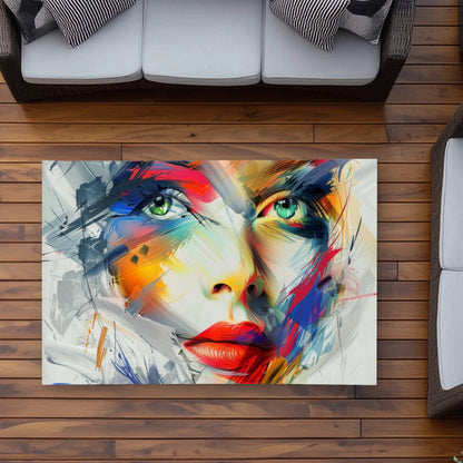 Abstract Look Red Outdoor Area Rug for Home Decor - Stylish