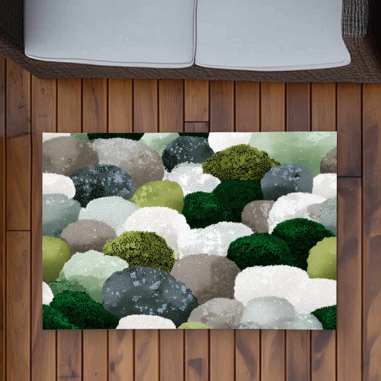 Tapis d'extérieur en galets moussus | Accessoire de décoration intérieure