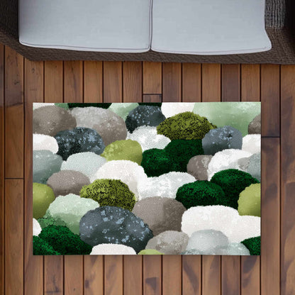 Tapis d'extérieur en galets moussus | Accessoire de décoration intérieure