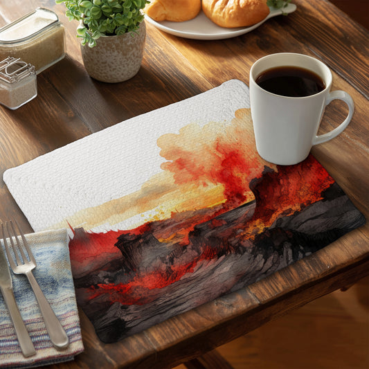 Minimalist flow - White Braided Polyester Placemat for Home Decor