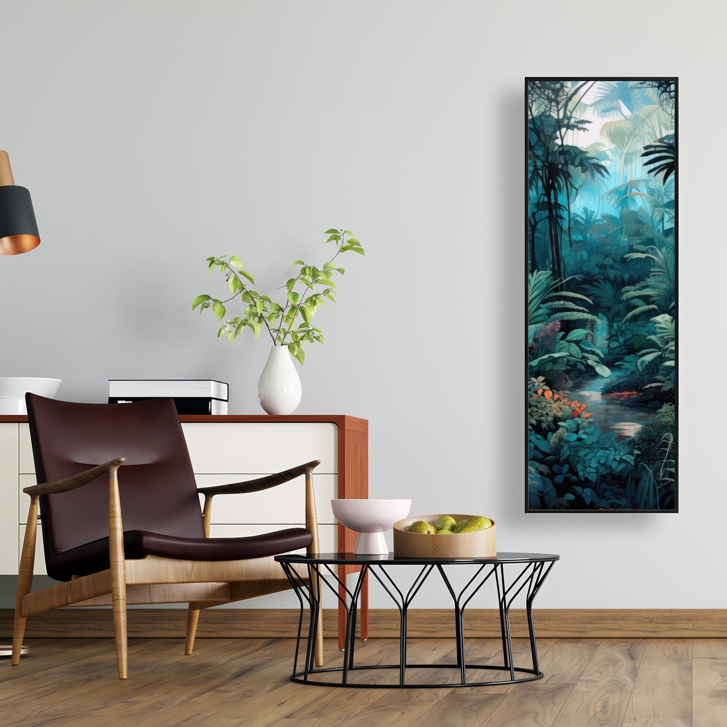 Deep in the Jungle - Blue Framed Canvas for Home Decor