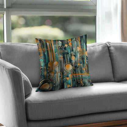 Astrological Machinery Poly Twill Throw Pillow | Home Decor