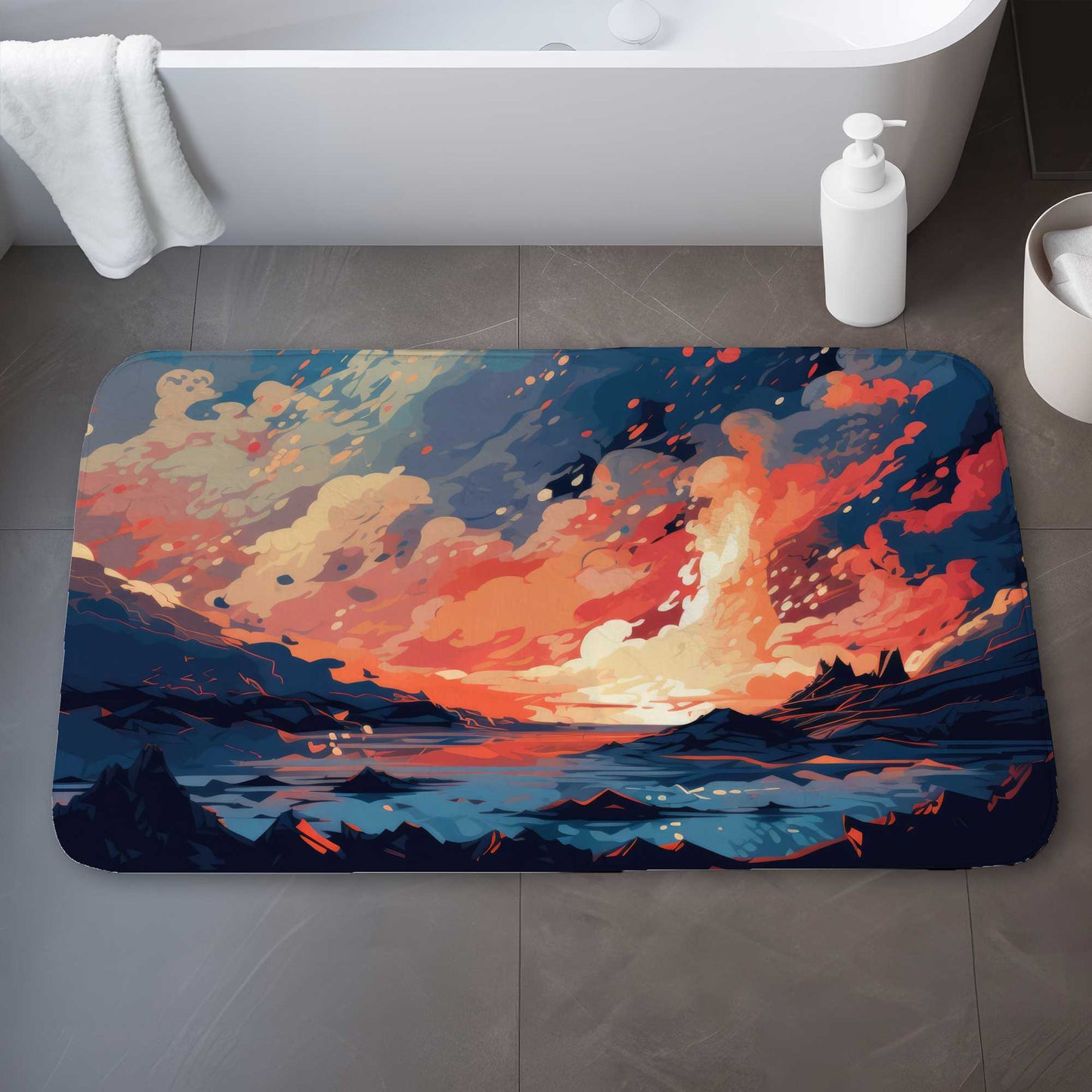 Tapis de bain Magma Does Not Wait | Tapis de décoration élégant pour la maison