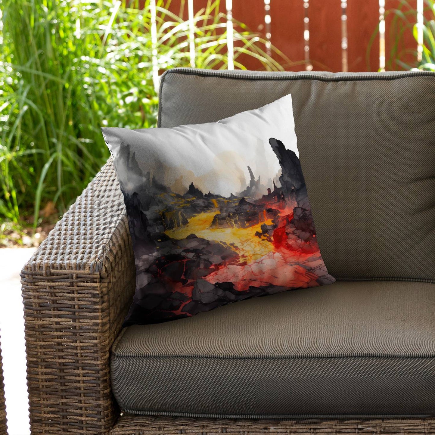 Hot and flowing - Throw pillow - Print on demand