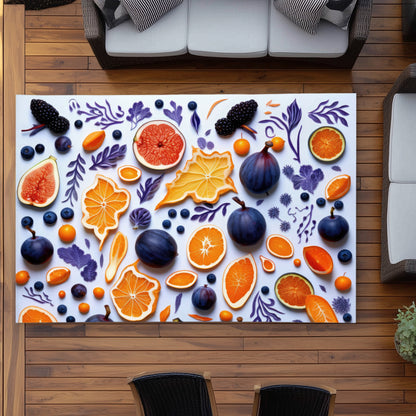 Fruity Skins Blue Outdoor Area Rug for Home Decor | Stylish Rugs