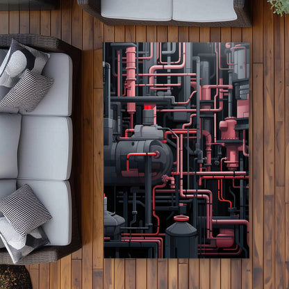 Dark Pipes Gray Outdoor Area Rug | Stylish Home Decor