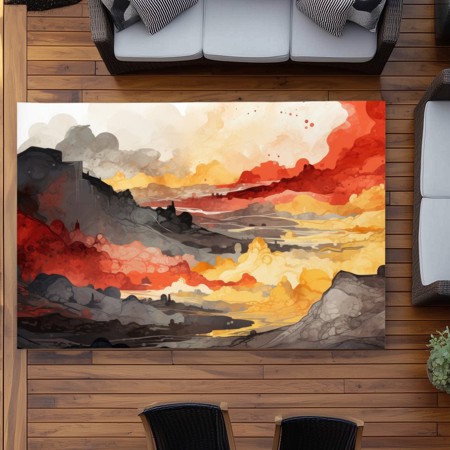 Tapis d'extérieur Scolding Land | Accent de décoration élégant