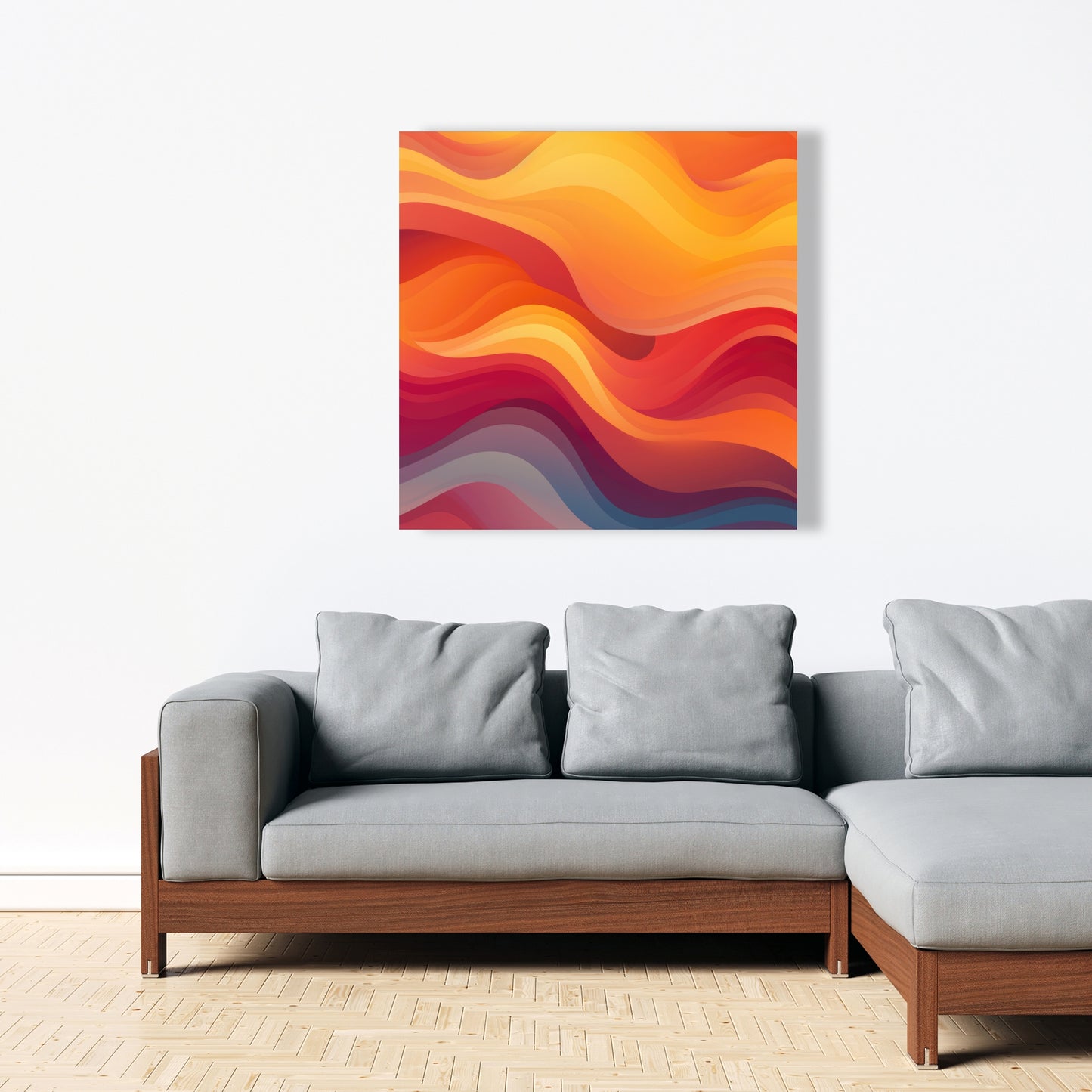 Sunlit Fog - Orange Canvas Art for Home Decor | Vibrant Design