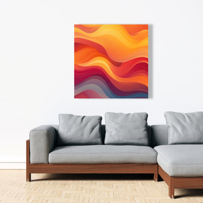 Sunlit Fog - Orange Canvas Art for Home Decor | Vibrant Design