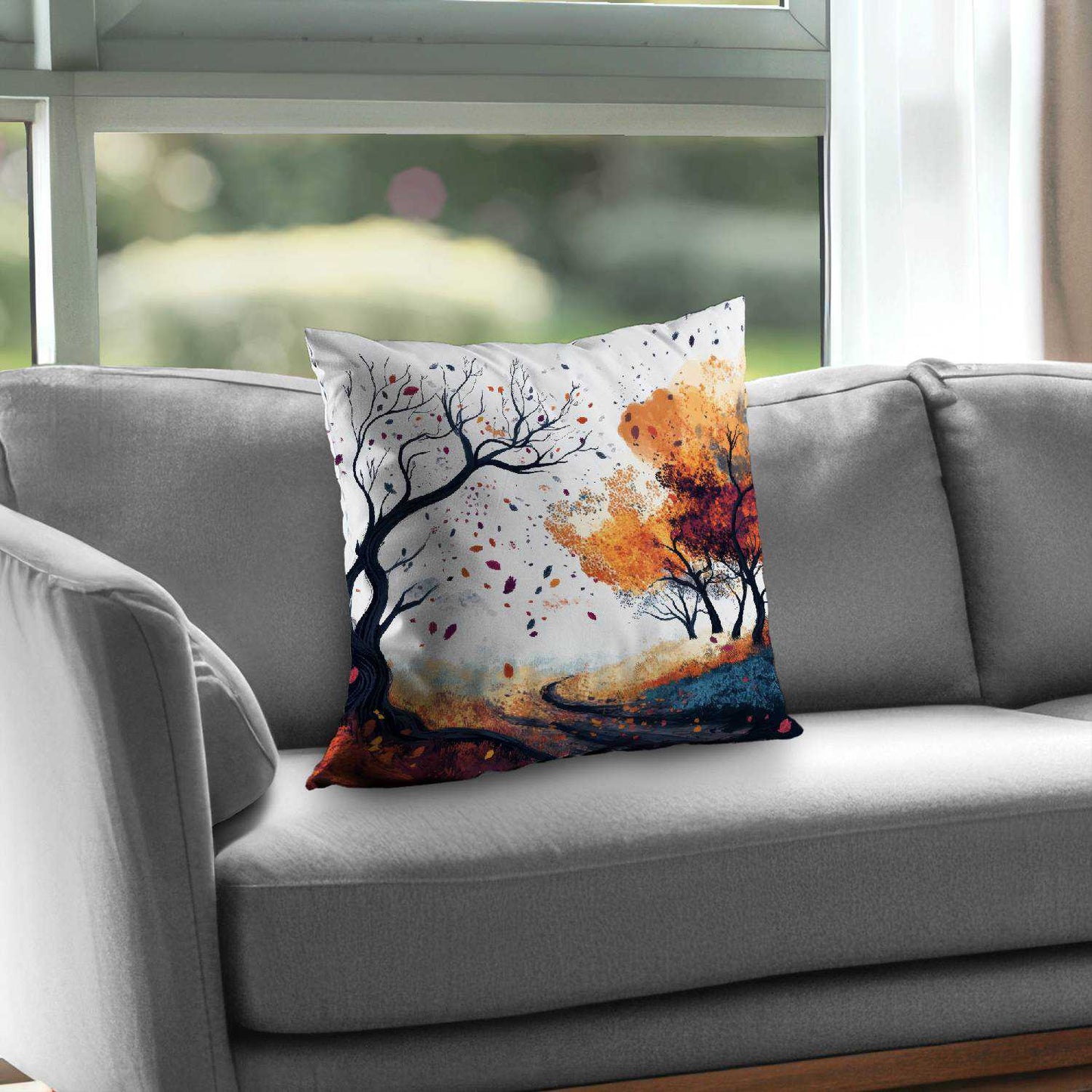 Cool Weather Black Poly Twill Throw Pillow | Decor Insert