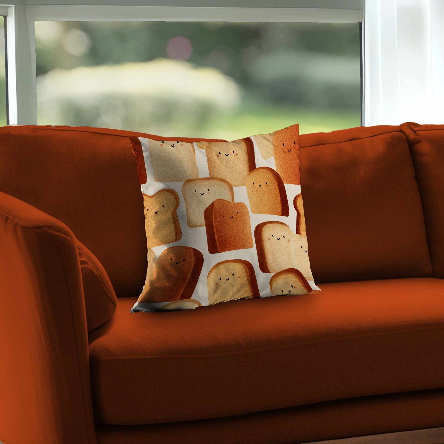 Coussin décoratif en sergé polyester Toasty Smiles pour une ambiance douillette