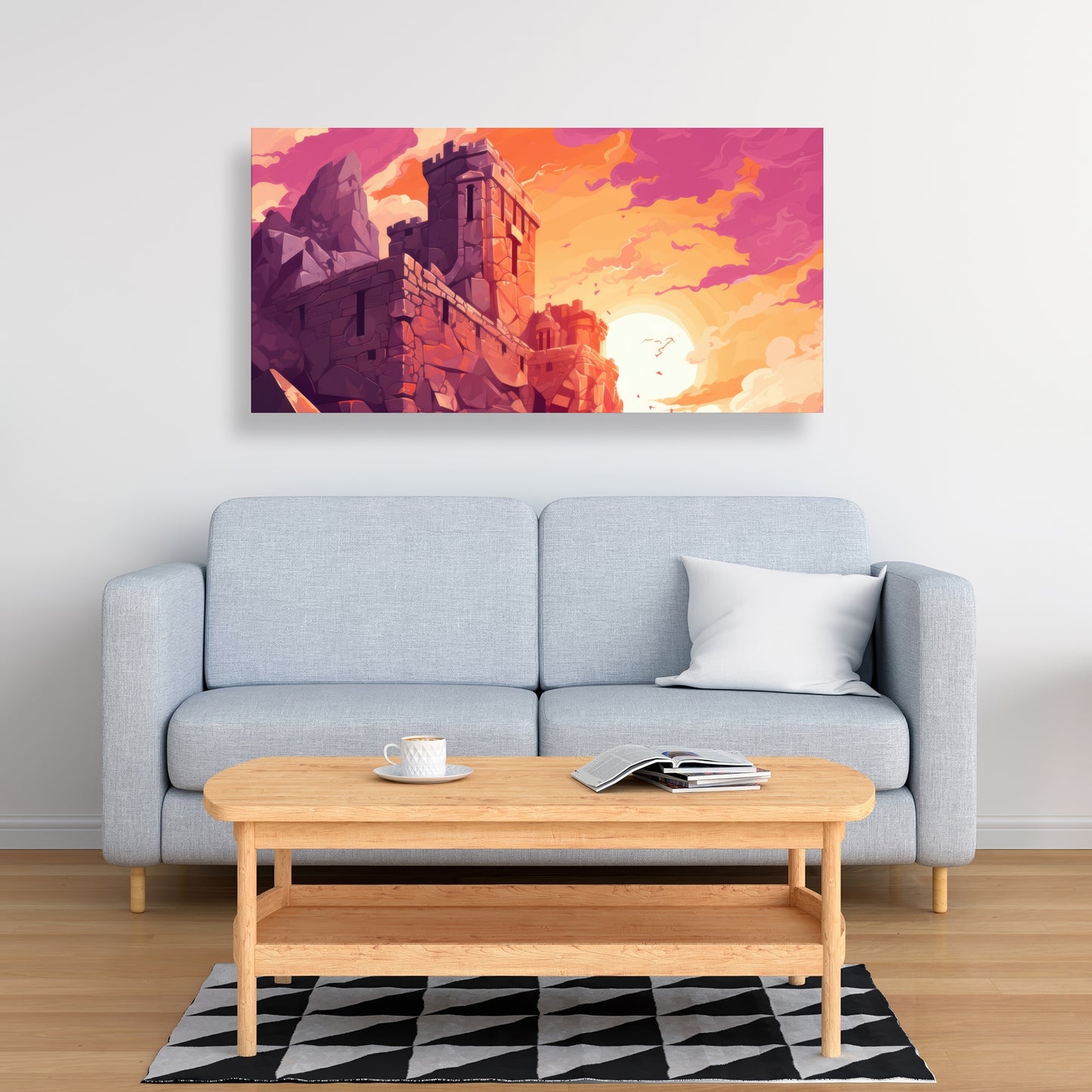 The Setting Rampart - White Canvas | Stylish Art