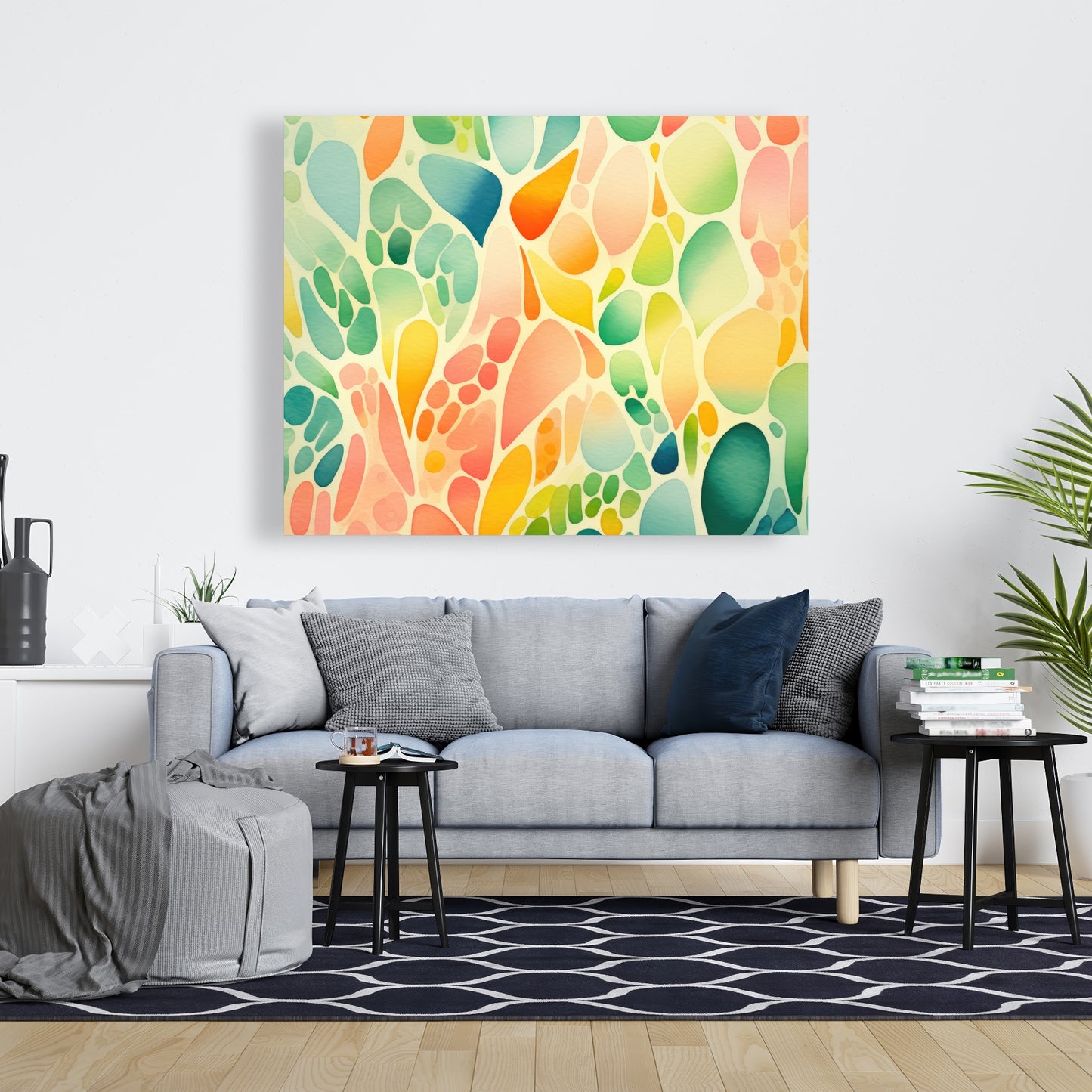 Organic Fruits - Turquoise Canvas Home Decor for Fresh Style