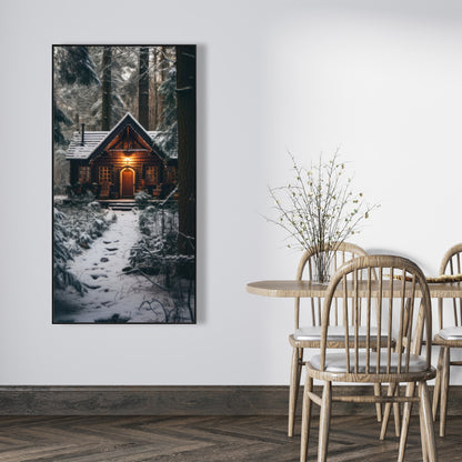 The lone cabin - 36"x36" Framed canvas
