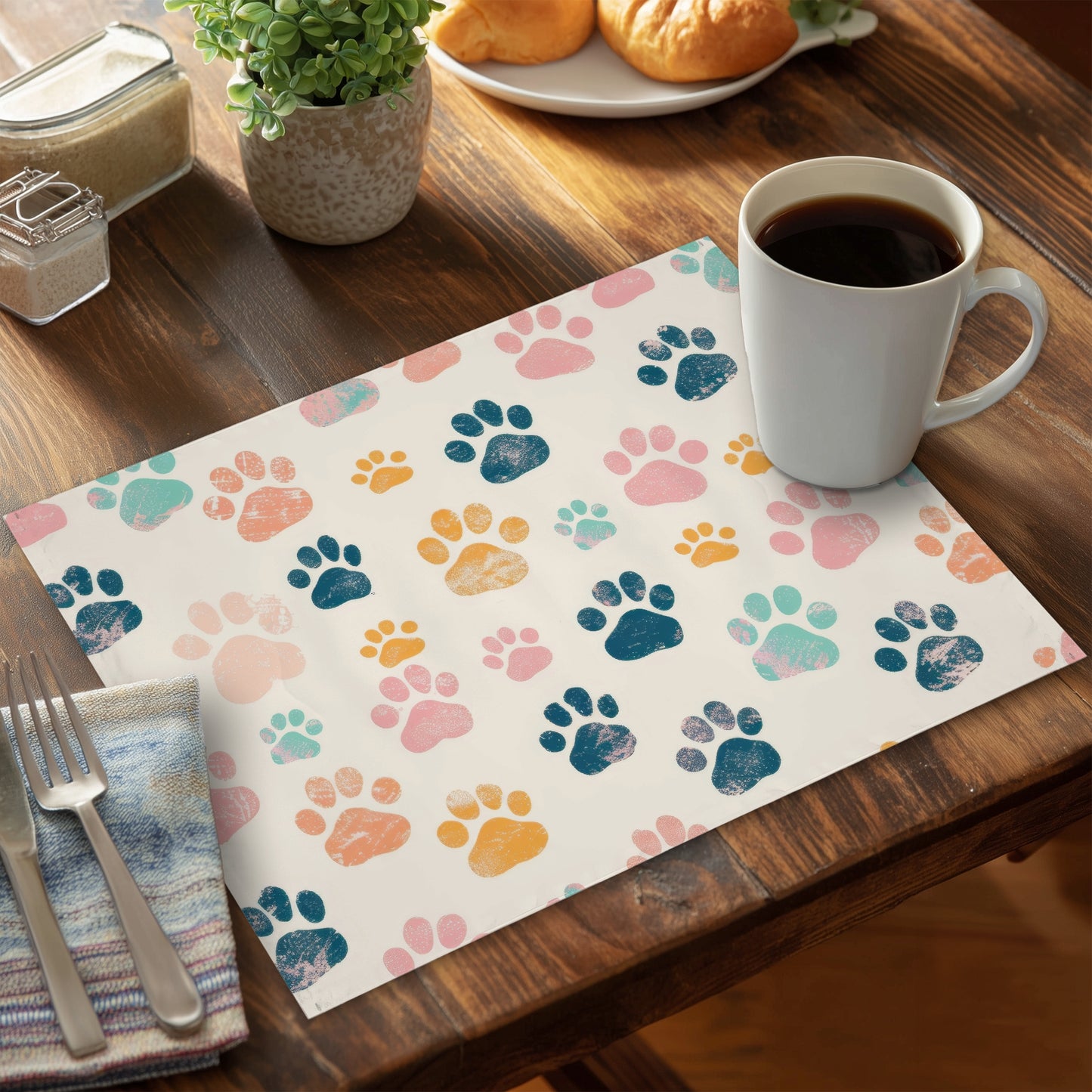 Cute paws Polyester Placemat - Stylish Home Decor Accessory