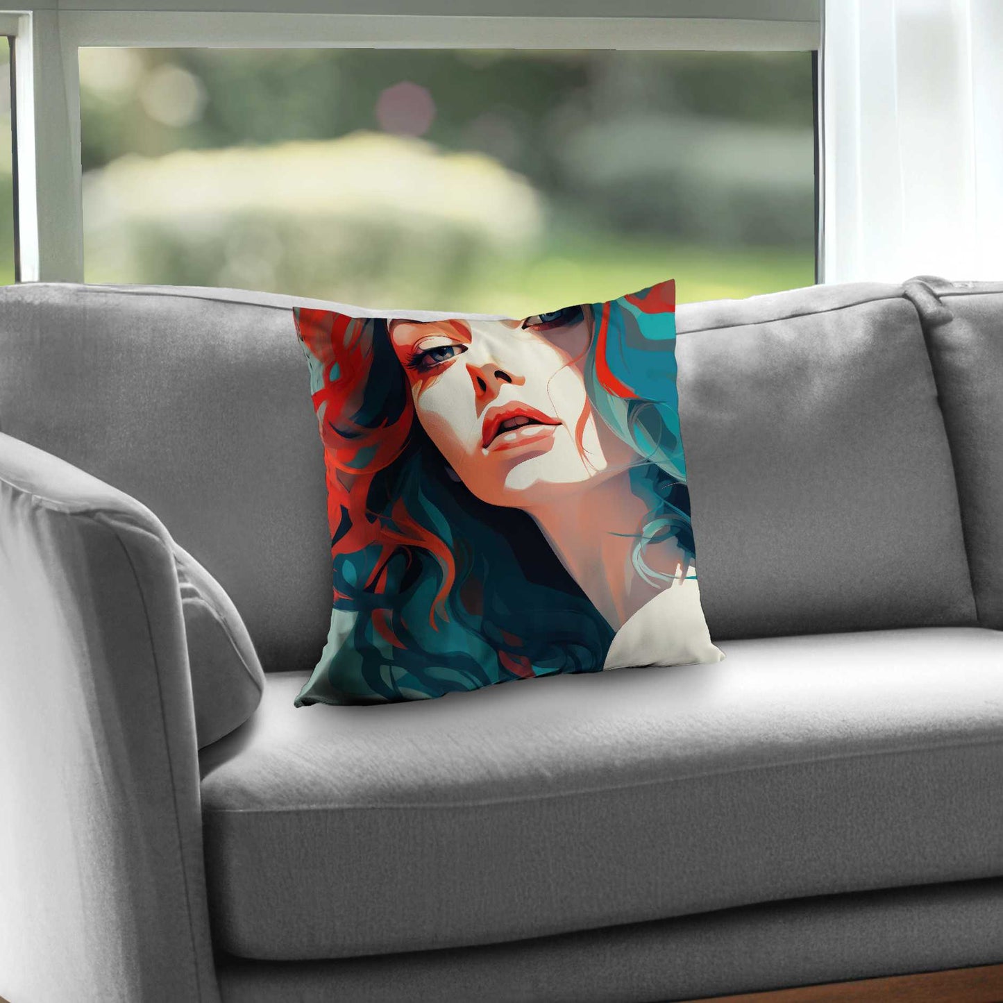 Dangerous lips Beige Poly Twill Throw Pillow | Decor Insert