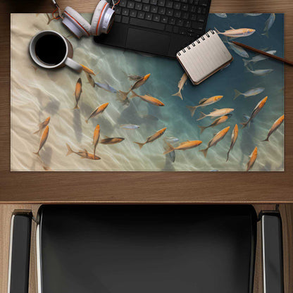 Away from the sand - White Desk Mat for Home Decor