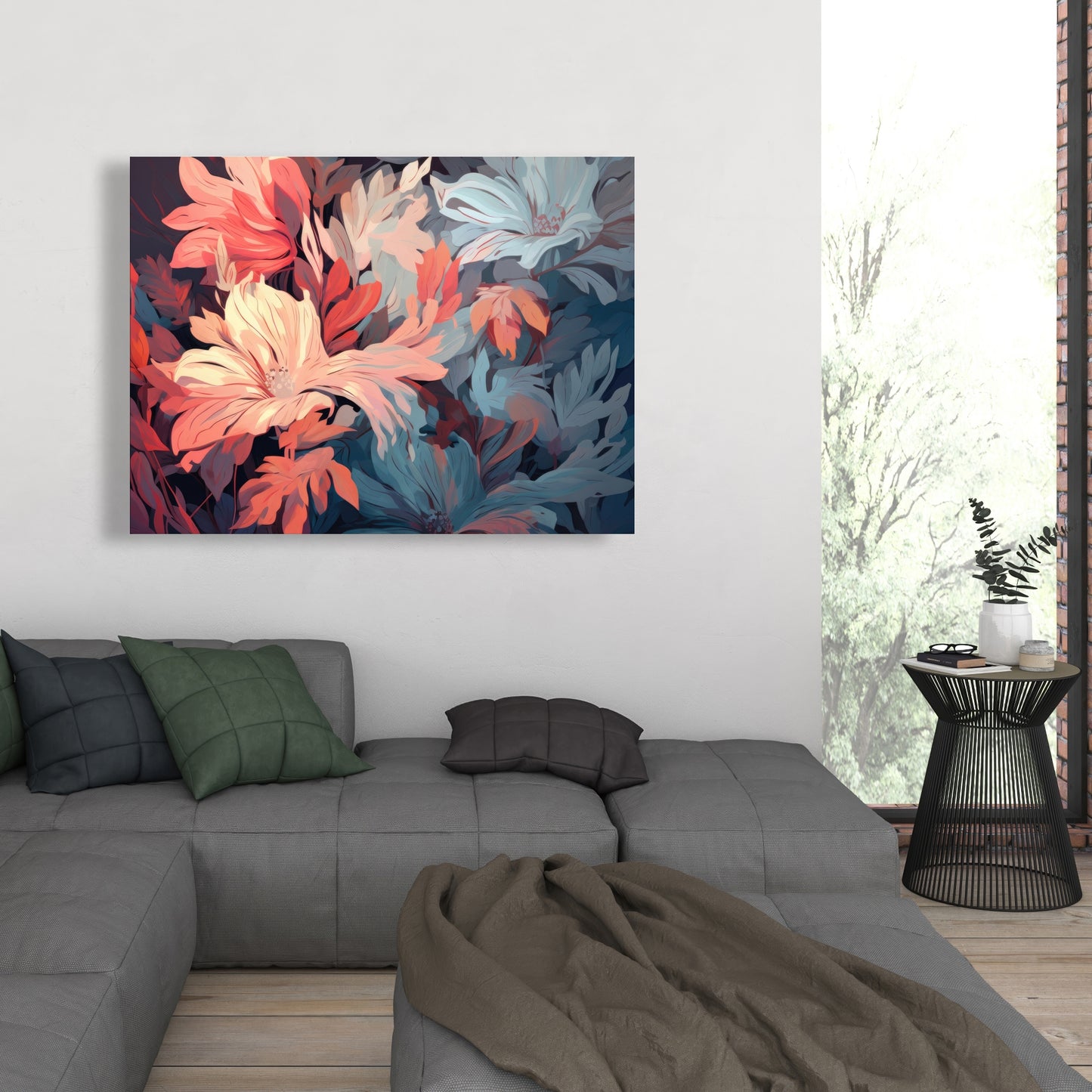 Silent charm - Turquoise Canvas Art for Home Decor