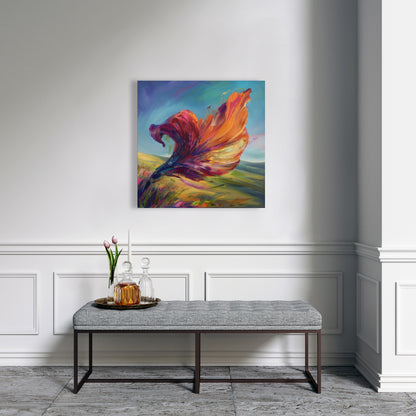 The Leaf - Red Canvas Art for Stylish Home Decor