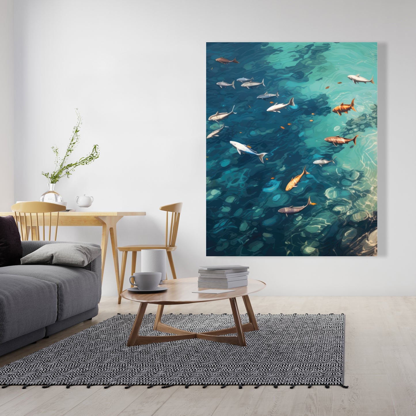 Swim Ahead - Beige Canvas Home Decor for Stylish Interiors