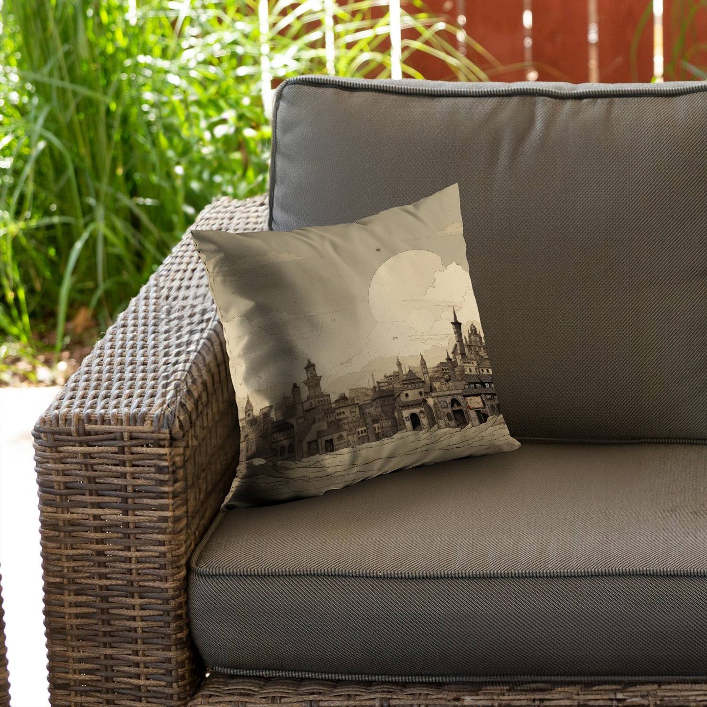 Desert town - Throw pillow - Print on demand