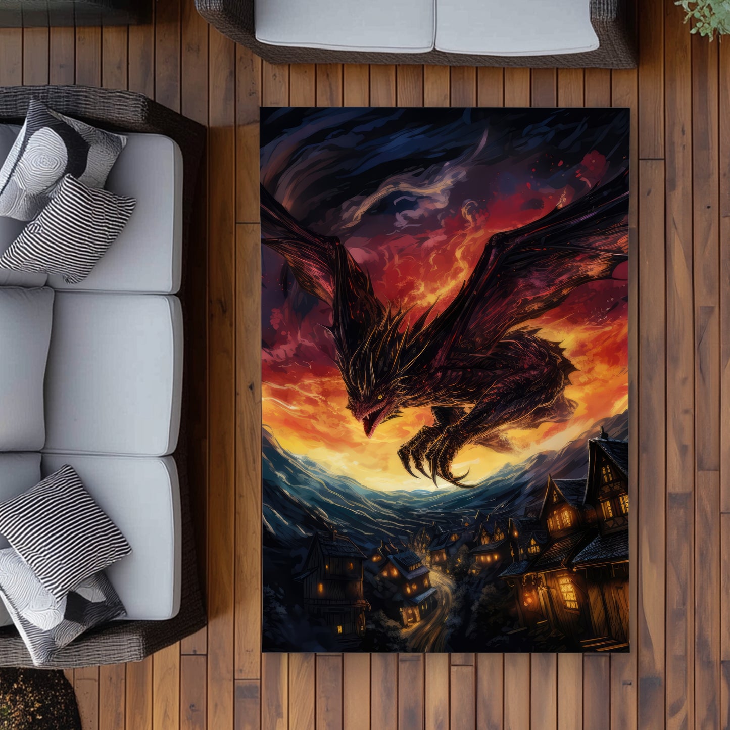 Back for Revenge - Blue Outdoor Area Rug for Home Decor