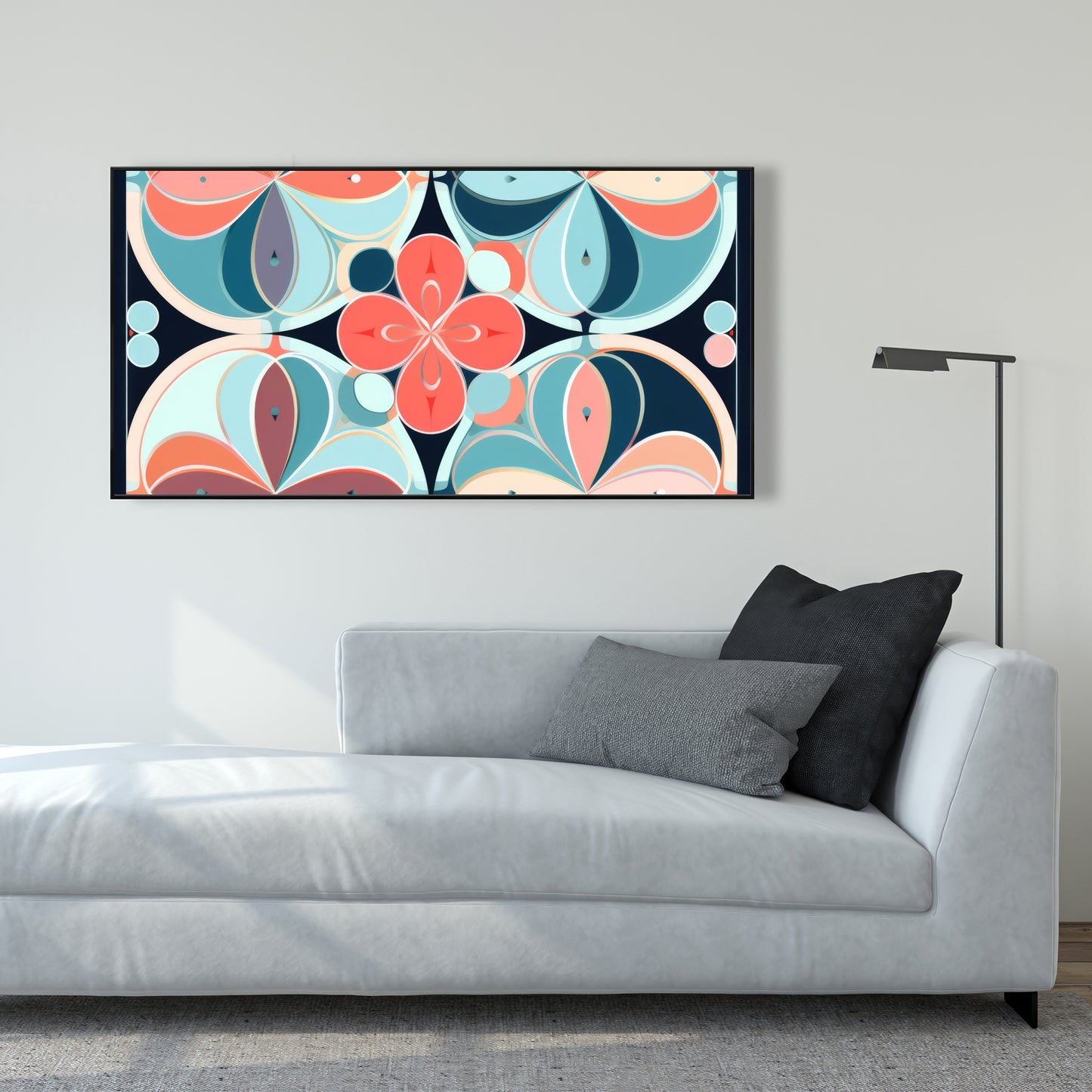 Pastel mandala - 36"x36" Framed canvas