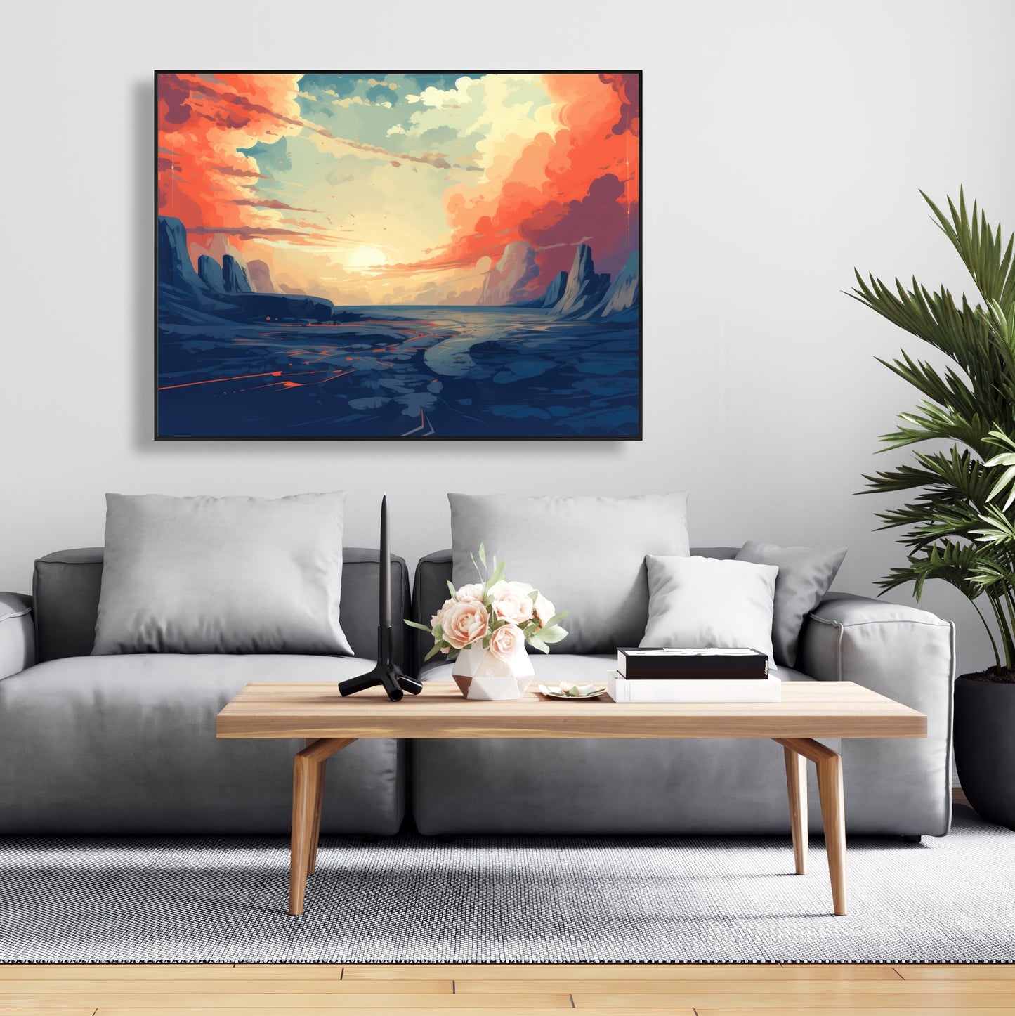 Finally Light - Orange Framed Canvas for Home Decor