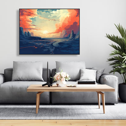 Finally Light - Orange Framed Canvas for Home Decor