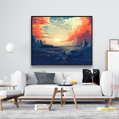 Finally Light - Orange Framed Canvas for Home Decor
